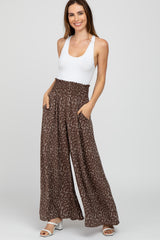 Mocha Speckled Smocked Waist Maternity Pant