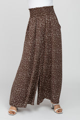 Mocha Speckled Smocked Waist Pant