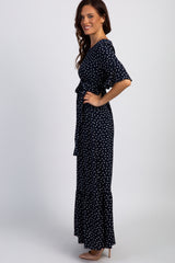 Navy Polka Dot Petite Maxi Dress