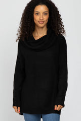 Black Off Shoulder Dolman Sleeve Knit Top