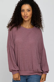 Plum Oversized Long Sleeve Top