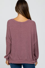 Plum Oversized Long Sleeve Maternity Top