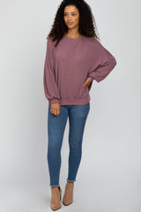 Plum Oversized Long Sleeve Top