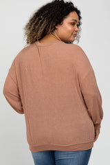 Salmon Oversized Long Sleeve Maternity Plus Top