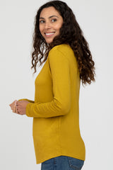 Yellow Basic Long Sleeve Top