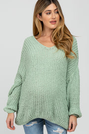 Mint Soft Chunky Knit Maternity Sweater