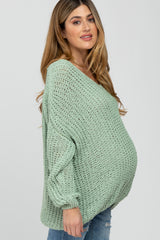 Mint Soft Chunky Knit Maternity Sweater