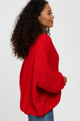 Red Soft Chunky Knit Sweater