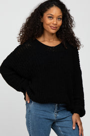 Black Soft Chunky Knit Sweater