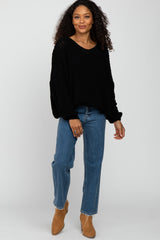 Black Soft Chunky Knit Sweater