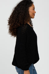 Black Soft Chunky Knit Sweater