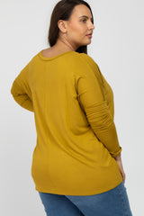 Yellow V-Neck Plus Top