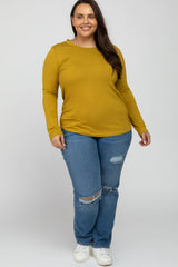 Yellow Long Sleeve Plus Top