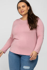 Light Pink Long Sleeve Plus Top