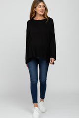 Black Babydoll Long Sleeve Maternity Top