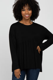 Black Babydoll Long Sleeve Top