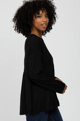 Black Babydoll Long Sleeve Top