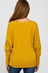 Yellow Waffle Knit Dolman Sleeve Maternity Top