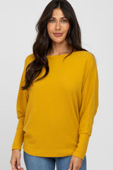 Yellow Waffle Knit Dolman Sleeve Maternity Top