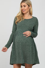 Olive Knit Basic Maternity Dress