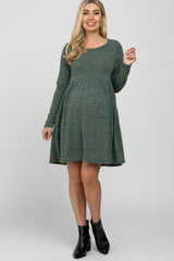 Olive Knit Basic Maternity Dress