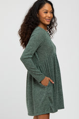 Olive Knit Basic Dress