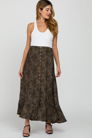 Black Animal Print Maternity Maxi Skirt