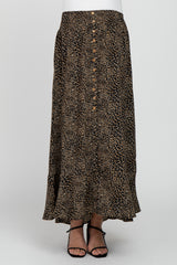 Black Animal Print Maternity Maxi Skirt