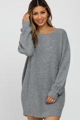 Heather Grey Basic Sweater Mini Dress