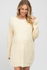 Ivory Basic Maternity Sweater Mini Dress