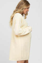 Ivory Basic Maternity Sweater Mini Dress