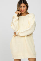 Ivory Basic Maternity Sweater Mini Dress