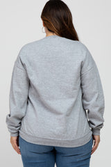 Heather Grey Checkered Mama Plus Sweatshirt