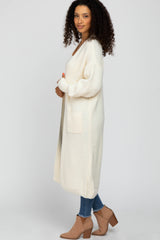 Ivory Bubble Sleeve Long Cardigan