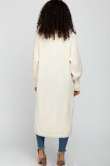 Ivory Bubble Sleeve Long Cardigan