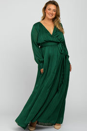 Forest Green Sparkle Chiffon Plus Maternity Maxi Dress