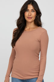 Salmon Waffle Knit Top