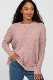 Pink Textured Knit Sweater