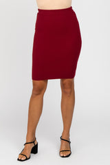 Burgundy Rib Knit Skirt