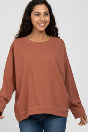 Rust Dolman Sleeve Terry Top