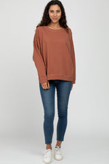 Rust Dolman Sleeve Terry Top