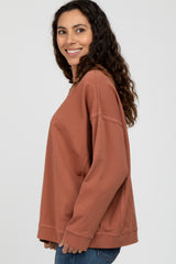 Rust Dolman Sleeve Terry Top