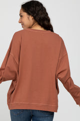 Rust Dolman Sleeve Terry Top