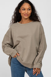 Light Olive Dolman Sleeve Terry Top