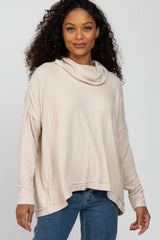 Cream Cowl Neck Split Back Maternity Top