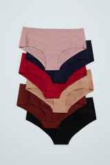 Multi-Color Seamless Hipster Underwear Set