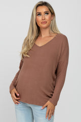 Mocha Soft Dolman Sleeve Maternity Top