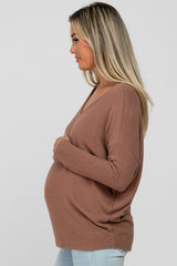 Mocha Soft Dolman Sleeve Maternity Top