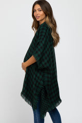 Forest Green Houndstooth Maternity Sweater Poncho