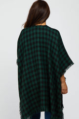 Forest Green Houndstooth Sweater Poncho